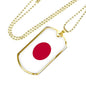 Japan Flag Necklace Japan Flag Stainless Steel or 18k Gold Dog Tag 24" - Express Your Love Gifts