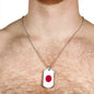 Japan Flag Necklace Japan Flag Stainless Steel or 18k Gold Dog Tag 24" - Express Your Love Gifts