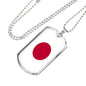 Japan Flag Necklace Japan Flag Stainless Steel or 18k Gold Dog Tag 24" - Express Your Love Gifts