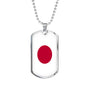 Japan Flag Necklace Japan Flag Stainless Steel or 18k Gold Dog Tag 24" - Express Your Love Gifts