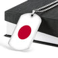 Japan Flag Necklace Japan Flag Stainless Steel or 18k Gold Dog Tag 24" - Express Your Love Gifts
