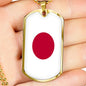 Japan Flag Necklace Japan Flag Stainless Steel or 18k Gold Dog Tag 24" - Express Your Love Gifts