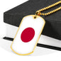 Japan Flag Necklace Japan Flag Stainless Steel or 18k Gold Dog Tag 24" - Express Your Love Gifts