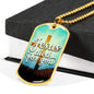 Jesus Died For You Bible Verse Gift Necklace Stainless Steel or 18k Gold Dog Tag 24" Chain-Express Your Love Gifts