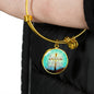 Jesus Died For You Stainless Steel or 18k Gold Circle Bangle Bracelet - Express Your Love Gifts