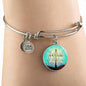 Jesus Died For You Stainless Steel or 18k Gold Circle Bangle Bracelet - Express Your Love Gifts