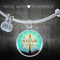 Jesus Died For You Stainless Steel or 18k Gold Circle Bangle Bracelet - Express Your Love Gifts