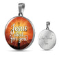 Jesus Died For You Circle Necklace Stainless Steel or 18k Gold 18-22" - Express Your Love Gifts