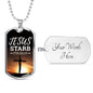 Jesus Died For You In German Necklace Stainless Steel or 18k Gold Fisnish Dog Tag 24" Chain-Express Your Love Gifts