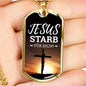Jesus Died For You In German Necklace Stainless Steel or 18k Gold Fisnish Dog Tag 24" Chain-Express Your Love Gifts