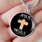 Jesus Heals Christian Gift Circle Necklace Stainless Steel or 18k Gold 18-22" - Express Your Love Gifts