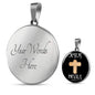 Jesus Heals Christian Gift Circle Necklace Stainless Steel or 18k Gold 18-22" - Express Your Love Gifts