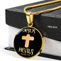 Jesus Heals Christian Gift Circle Necklace Stainless Steel or 18k Gold 18-22" - Express Your Love Gifts