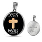 Jesus Heals Christian Gift Circle Necklace Stainless Steel or 18k Gold 18-22" - Express Your Love Gifts