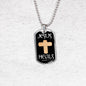 Jesus Heals Jeremiah 17:14 Dog Tag Stainless Steel or 18k Gold 24" Chain - Express Your Love Gifts