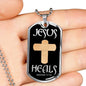 Jesus Heals Jeremiah 17:14 Dog Tag Stainless Steel or 18k Gold 24" Chain - Express Your Love Gifts