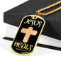 Jesus Heals Jeremiah 17:14 Dog Tag Stainless Steel or 18k Gold 24" Chain - Express Your Love Gifts