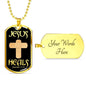 Jesus Heals Jeremiah 17:14 Dog Tag Stainless Steel or 18k Gold 24" Chain - Express Your Love Gifts