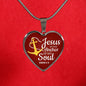 Jesus Is Anchor To My Soul Hebrews Necklace Stainless Steel or 18k Gold Heart Pendant 18-22" - Express Your Love Gifts