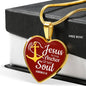 Jesus Is Anchor To My Soul Hebrews Necklace Stainless Steel or 18k Gold Heart Pendant 18-22" - Express Your Love Gifts