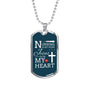 Jesus Is In My Heart Nursing Necklace Stainless Steel or 18k Gold Dog Tag w 24"-Express Your Love Gifts