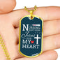 Jesus Is In My Heart Nursing Necklace Stainless Steel or 18k Gold Dog Tag w 24"-Express Your Love Gifts