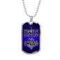 Jesus Is My Anchor Necklace Stainless Steel or 18k Gold Dog Tag 24" Chain - Express Your Love Gifts