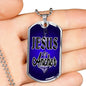 Jesus Is My Anchor Necklace Stainless Steel or 18k Gold Dog Tag 24" Chain - Express Your Love Gifts
