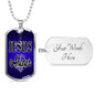 Jesus Is My Anchor Necklace Stainless Steel or 18k Gold Dog Tag 24" Chain - Express Your Love Gifts