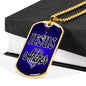 Jesus Is My Anchor Necklace Stainless Steel or 18k Gold Dog Tag 24" Chain - Express Your Love Gifts