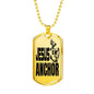Jesus Is My Anchor Necklace Stainless Steel or 18k Gold Dog Tag 24" Chain - Express Your Love Gifts