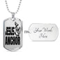 Jesus Is My Anchor Necklace Stainless Steel or 18k Gold Dog Tag 24" Chain - Express Your Love Gifts