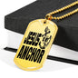 Jesus Is My Anchor Necklace Stainless Steel or 18k Gold Dog Tag 24" Chain - Express Your Love Gifts