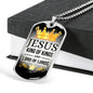 Jesus King Of Kings Necklace Stainless Steel or 18k Gold Dog Tag 24" Chain-Express Your Love Gifts
