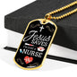 Jesus Saves Nurse Necklace Stainless Steel or 18k Gold Dog Tag W 24"-Express Your Love Gifts