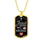 Jesus Saves Nurse Necklace Stainless Steel or 18k Gold Dog Tag W 24"-Express Your Love Gifts