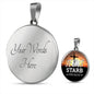 Jesus Starb Fur Dich (Jesus Died For You) Circle Necklace Stainless Steel or 18k Gold 18-22" - Express Your Love Gifts