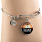 Jesus Starb Fur Dich (Jesus Died For You) Stainless Steel or 18k Gold Circle Bangle Bracelet - Express Your Love Gifts