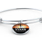 Jesus Starb Fur Dich (Jesus Died For You) Stainless Steel or 18k Gold Circle Bangle Bracelet - Express Your Love Gifts