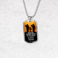 John 15:13 Scripture No Greater Love Necklace Stainless Steel or 18k Gold Dog Tag w 24" Chain-Express Your Love Gifts
