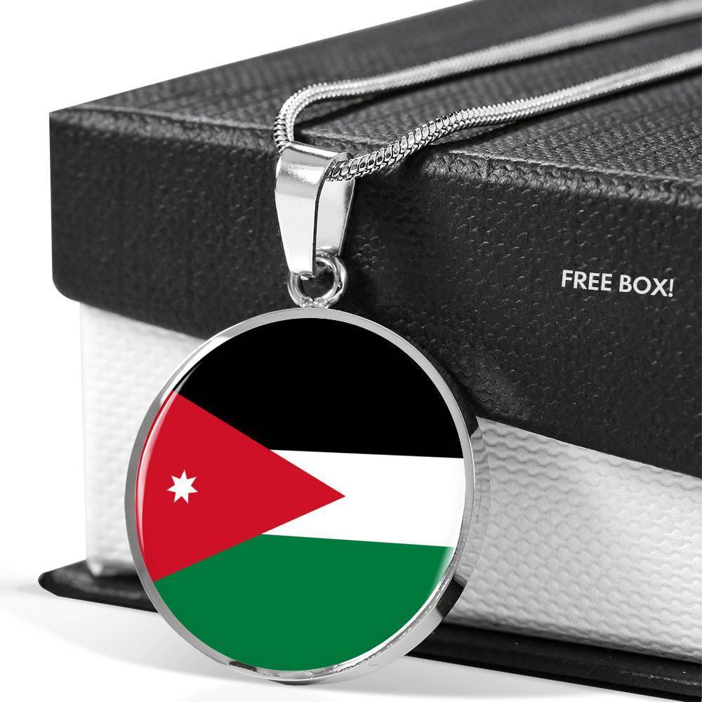 Jordan Flag Necklace Jordan Flag Stainless Steel or 18k Gold 18-22" - Express Your Love Gifts