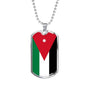 Jordan Flag Necklace Jordan Flag Stainless Steel or 18k Gold Dog Tag 24" - Express Your Love Gifts