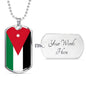 Jordan Flag Necklace Jordan Flag Stainless Steel or 18k Gold Dog Tag 24" - Express Your Love Gifts