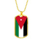 Jordan Flag Necklace Jordan Flag Stainless Steel or 18k Gold Dog Tag 24" - Express Your Love Gifts