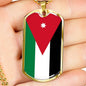 Jordan Flag Necklace Jordan Flag Stainless Steel or 18k Gold Dog Tag 24" - Express Your Love Gifts