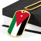 Jordan Flag Necklace Jordan Flag Stainless Steel or 18k Gold Dog Tag 24" - Express Your Love Gifts