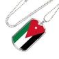 Jordan Flag Necklace Jordan Flag Stainless Steel or 18k Gold Dog Tag 24" - Express Your Love Gifts