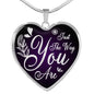 Just The Way You Are Necklace Stainless Steel or 18k Gold Heart Pendant 18-22" - Express Your Love Gifts