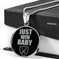 Just Win Baby Las Vegas Circle Pendant Football Fan Necklace Stainless Steel or 18k Gold 18-22" - Express Your Love Gifts