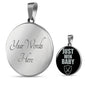 Just Win Baby Las Vegas Circle Pendant Football Fan Necklace Stainless Steel or 18k Gold 18-22" - Express Your Love Gifts